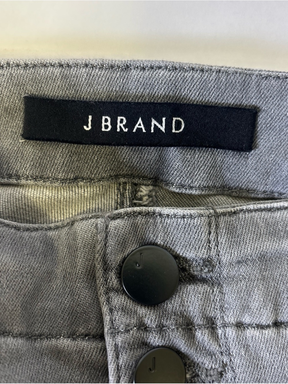 J Brand High-Rise Button-Front Charcoal Jeans - Picture 4 of 12